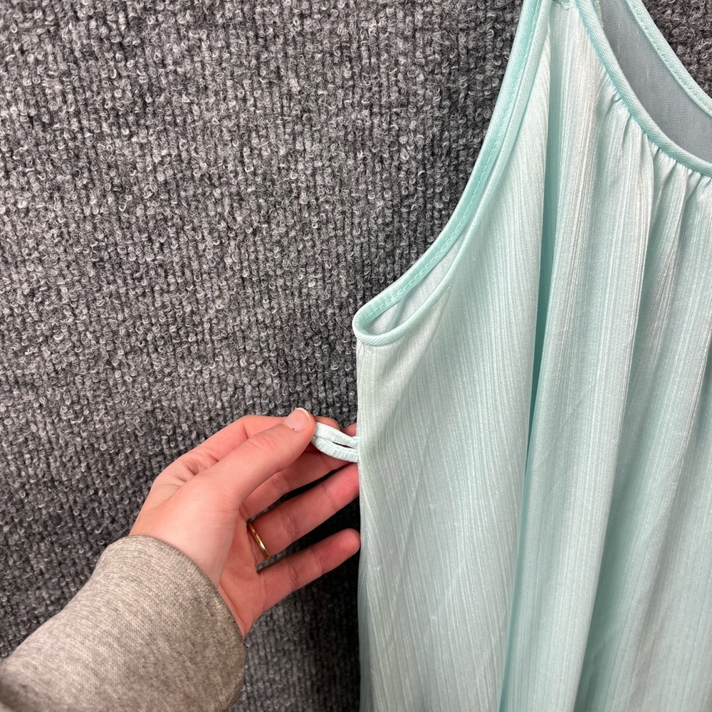 Val Mode Dress Lingerie Women Size L Light Blue Nightgown Shiny Silky VINTAGE - Picture 4 of 11